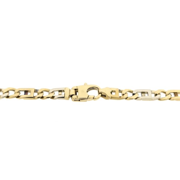 Bicolor gouden marine schakel ketting; Heren | 63 cm