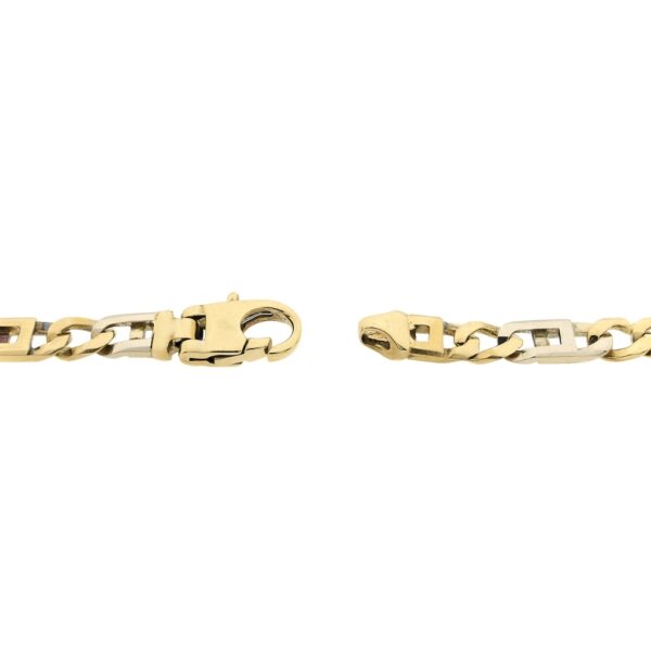 Bicolor gouden marine schakel ketting; Heren | 63 cm