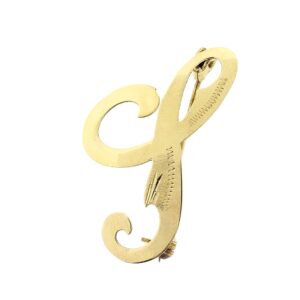 14 karaat gouden letter broche ; letter I