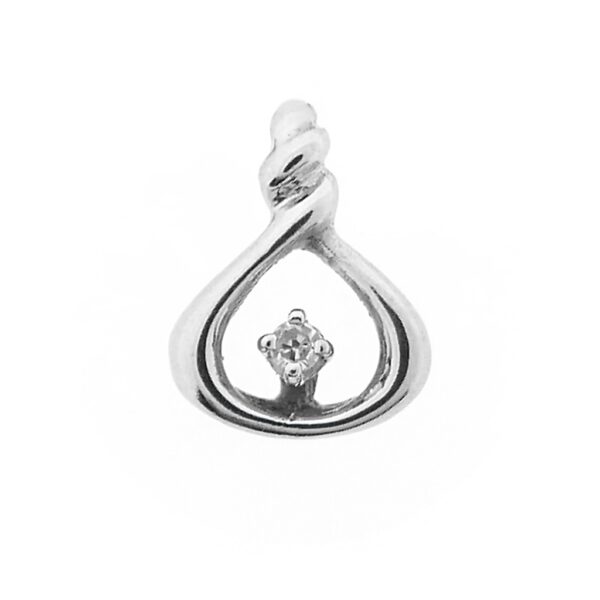 14 karaat witgouden minimalistische hanger met diamant