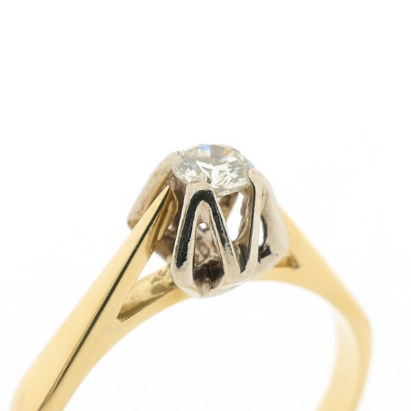 Gouden solitair ring met diamant | 0,20 ct.