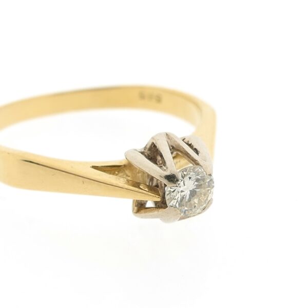Gouden solitair ring met diamant | 0,20 ct.
