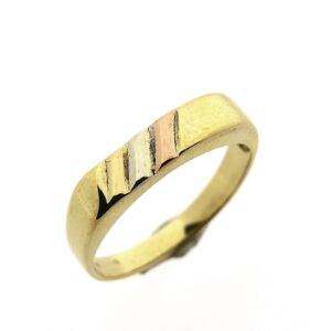 14 karaat tricolor gouden pinkring voor heren