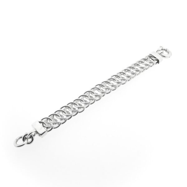 Robuuste zilveren schakel armband | 22 cm