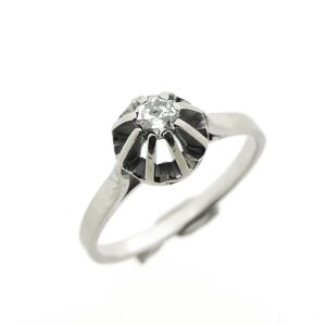 18 karaat witgouden solitair ring met diamant