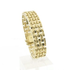 Exclusief 14 karaat brede gouden armband