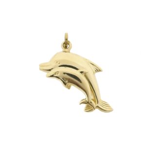 14 karaat gouden hanger van dolfijnen