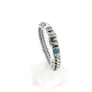 zilveren armband van het merk Buddha to buddha, collectie Ben XS met turquoise steen