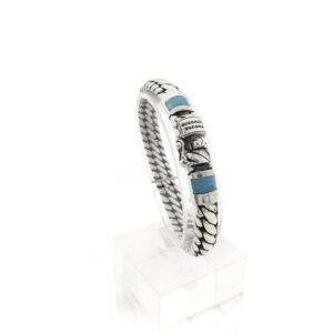 zilveren armband van het merk Buddha to buddha, collectie Ben XS met turquoise steen