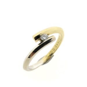 bicolor gouden dames ring met diamant