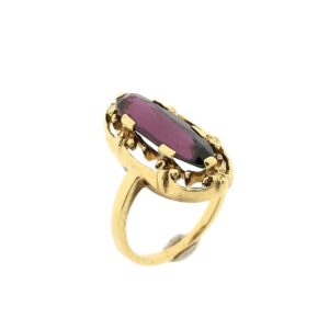 14 karaat geelgouden vintage ring met ... steen