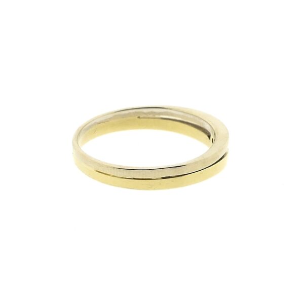 Bicolor gouden solitair ring met diamant | 0,035 ct.