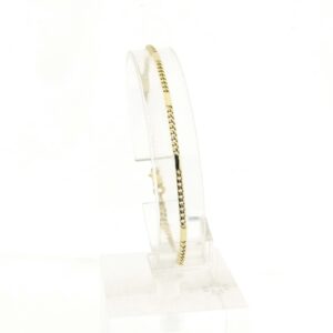 14 karaat gouden gesloten Figaro schakel armband | 19 cm