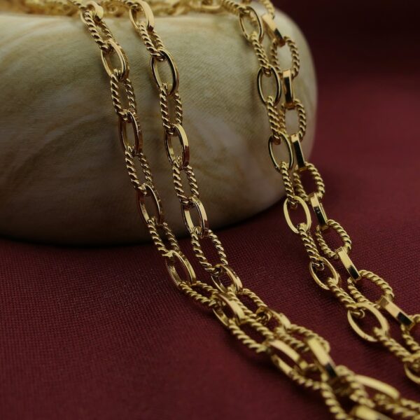18 Krt. Gouden anker schakel ketting/sautoir | 97 cm