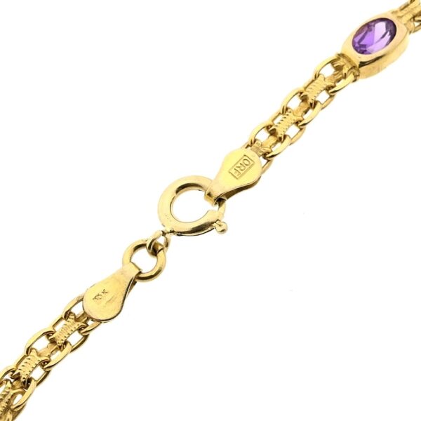 10 Krt. armband met mix van edelstenen | 19 cm