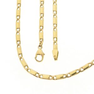 19,2 Krt. Gouden fantasie schakel ketting | 44 cm