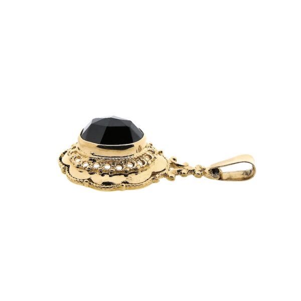 Vintage gouden hanger met granaat | Filigrain techniek