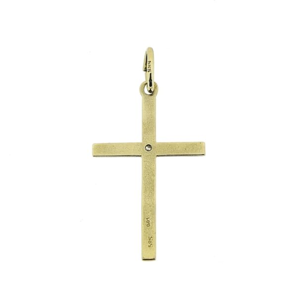 Gouden hanger van een kruis met diamant | 0,01 ct.