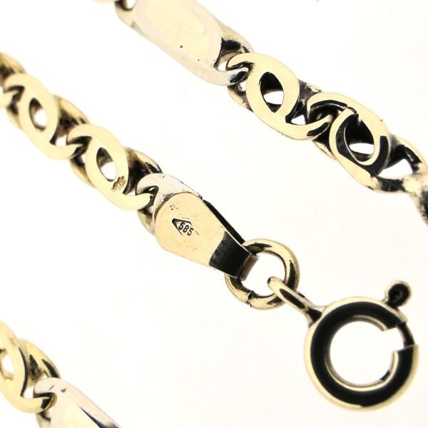 Bicolor gouden gesloten Figaro schakel ketting | 43 cm