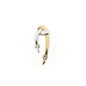 14 karaat bicolor hanger gezet met totaal 0,12 ct. diamanten