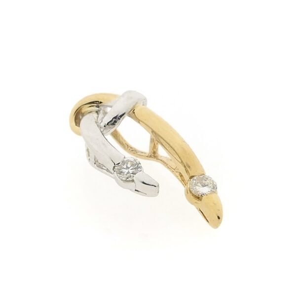 Bicolor gouden hanger met diamant | 0,12 ct.