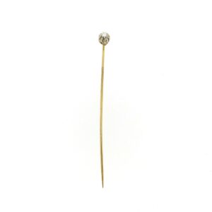 14 karaat bicolor gouden reversspeld met 0,08 ct. diamant