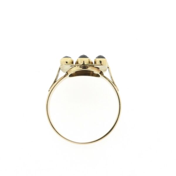 Gouden heren ring met granaat stenen | Vintage