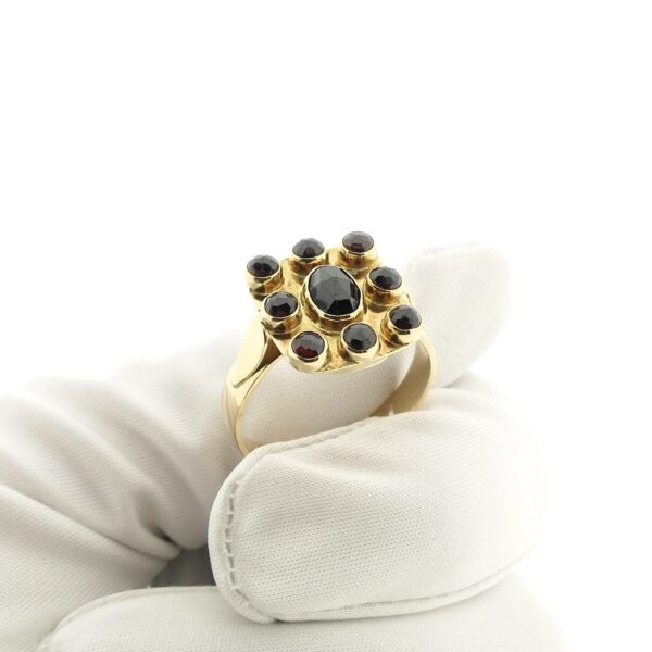 Gouden heren ring met granaat stenen | Vintage