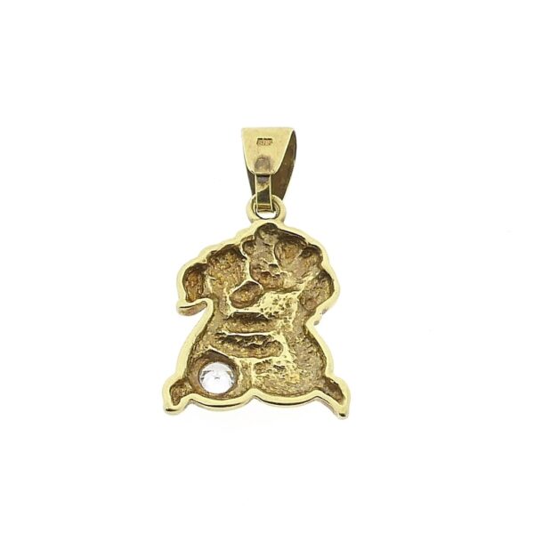 Gouden hanger van twee honden met zirconia