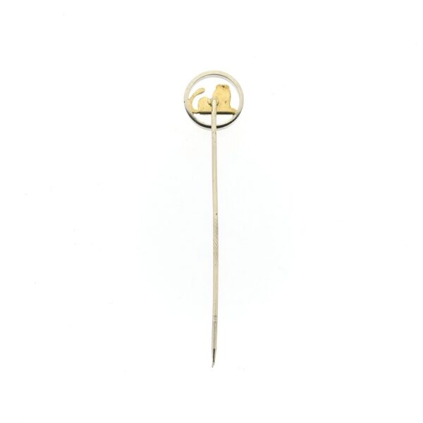 Bicolor gouden reversspeld, dasspeld met ING leeuw