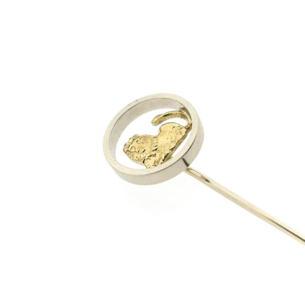 Bicolor gouden reversspeld, dasspeld met ING leeuw