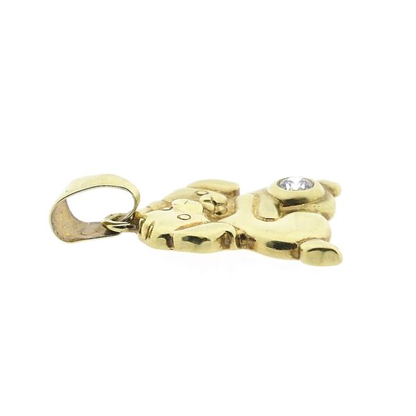 Gouden hanger van twee honden met zirconia