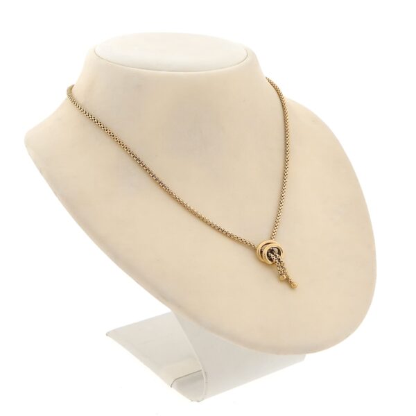 18 Krt. Gouden schakel ketting met vaste hanger | 46 cm