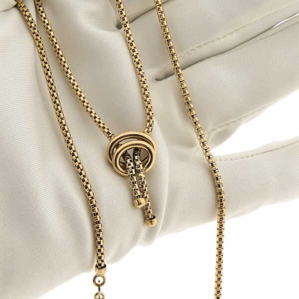 18 Krt. Gouden schakel ketting met vaste hanger | 46 cm