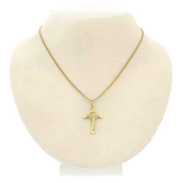 Gouden hanger van een kruis met corpus | INRI