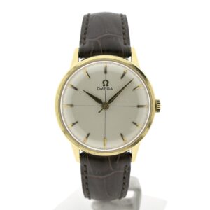 Omega Gèneve 'Zephyr Dial' 14720 2; Vintage 18k. gouden horloge