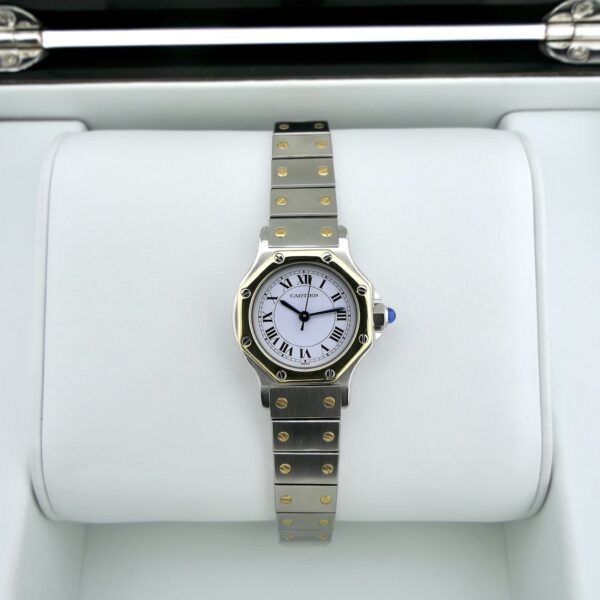 Cartier Santos Octagon Automatic; 18k. goud/stalen dames horloge