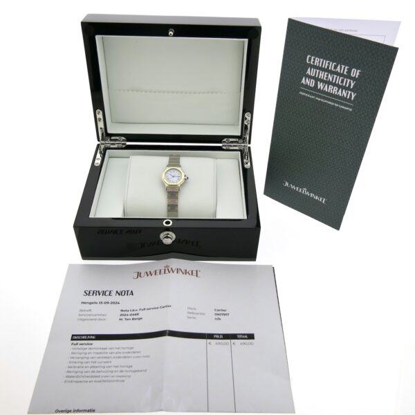 Cartier Santos Octagon Automatic; 18k. goud/stalen dames horloge