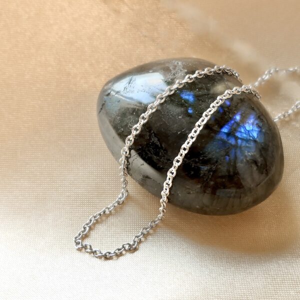 Platina anker schakel ketting | 42 cm