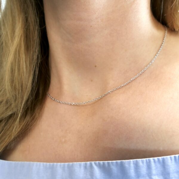 Platina anker schakel ketting | 42 cm