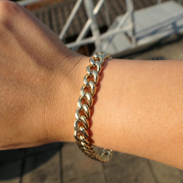 Gouden gourmetschakel armband | 21 cm