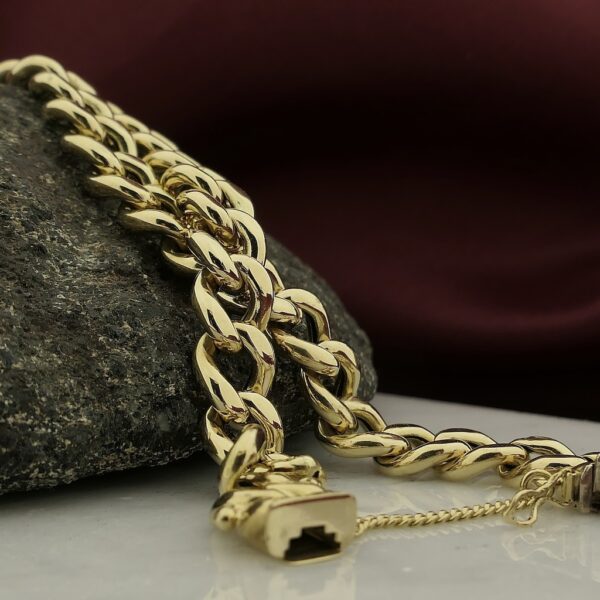 Gouden gourmetschakel armband | 21 cm