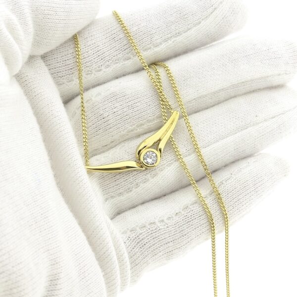 Gouden gourmetschakel ketting met vaste hanger | 42 cm