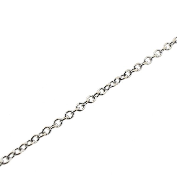 Witgouden ankerschakel ketting met vaste hanger | 45 cm