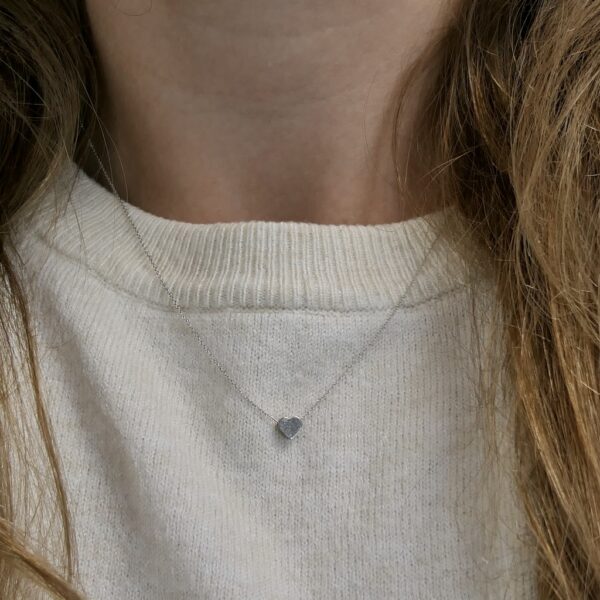Witgouden ankerschakel ketting met vaste hanger | 45 cm