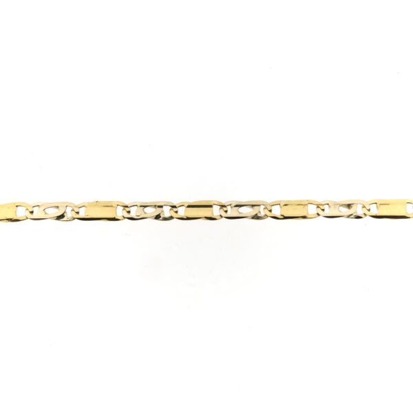 18 Krt. Bicolor gouden fantasieschakel ketting | 50 cm