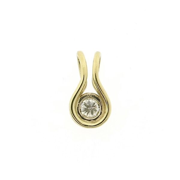 Gouden hanger met diamant | 0,18 ct.