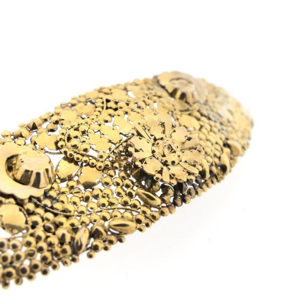 Antieke gouden broche met floraal design