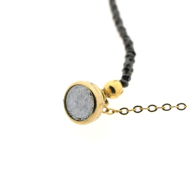 9 Krt. Zwarte diamant armband | 20 cm