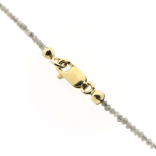 9 Krt. ongeslepen diamant ketting | 45 cm